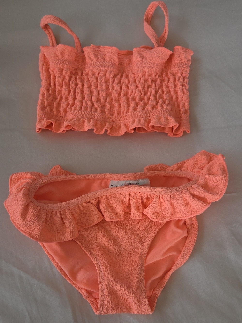 H&M Adorables Neon Orange 2 Pieve Swimsuit Sz 6x/7